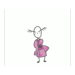 [LINEスタンプ] Kimono lady…chapter Ⅰ pink-chan