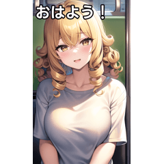 [LINEスタンプ] 黄カールヘア女子は電車が好き