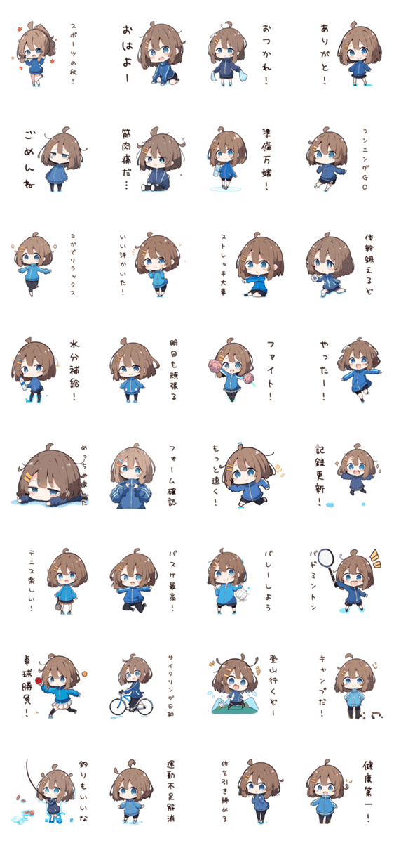 ジャージ女子のスポ秋ライフのスタンプ詳細