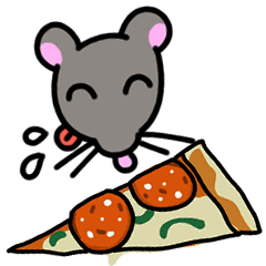 [LINEスタンプ] ピザ好きねずみスタンプ