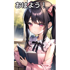 [LINEスタンプ] 地雷系女子は本を読むの画像（メイン）