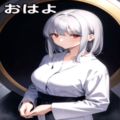 [LINEスタンプ] 銀髪夜空バスローブ女の子
