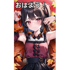 [LINEスタンプ] 地雷系女子と紅葉風景の画像（メイン）