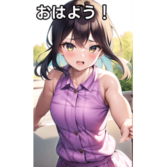 [LINEスタンプ] 可愛い女子は走る