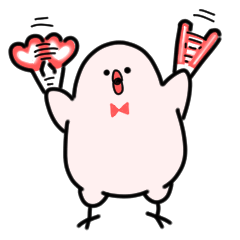 [LINEスタンプ] カラフルひよこ(赤色)