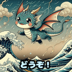 [LINEスタンプ] 魅力的な浮世絵風の龍