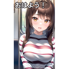 [LINEスタンプ] ストライプ女子は電車で行く2