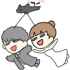 [LINEスタンプ] 結婚する人たちと周りの猫たち