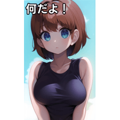 [LINEスタンプ] 笑顔の水着女子