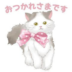 [LINEスタンプ] フレンチガーリー 猫 白鳥 薔薇 蝶