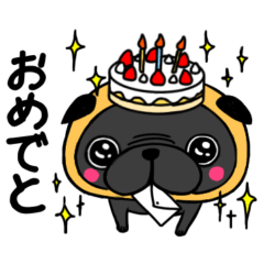 [LINEスタンプ] 黒パグのくう〜。4 よく使う