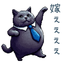 [LINEスタンプ] 連絡用旦那黒ネコ【日常会話・夫婦】