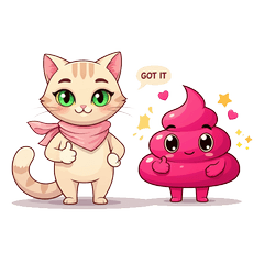 [LINEスタンプ] ピンクのウンチと猫の可愛いスタンプセット