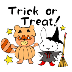 [LINEスタンプ] すずたぬき、まーしー、みっこのハロウィン