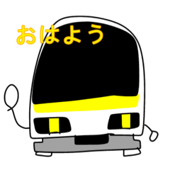 [LINEスタンプ] 黄色＆紫の電車たち+