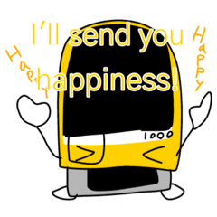 [LINEスタンプ] yellow and purple trains