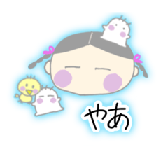 [LINEスタンプ] のんちゃん三毛バケちゃんぴよ子のひと言