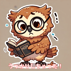 [LINEスタンプ] 困惑するフクロウの学び