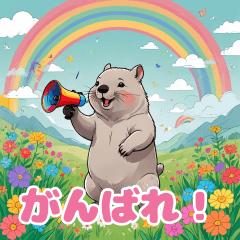 [LINEスタンプ] かわいいウォンバット_日本語