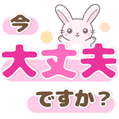 [LINEスタンプ] カラフルデカ文字日常※うさぎさん