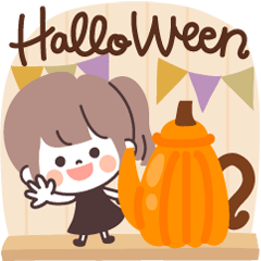 [LINEスタンプ] モノトーンPonyちゃん・ハロウィン