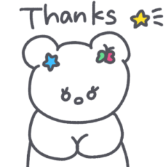 [LINEスタンプ] 白い星のくま