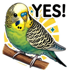 [LINEスタンプ] リアルでかわいいセキセイインコの水彩画風