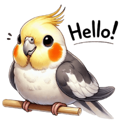 [LINEスタンプ] リアルでかわいいオカメインコの水彩画風