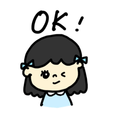 [LINEスタンプ] おしとやかな女の子のスタンプ【BLUE】