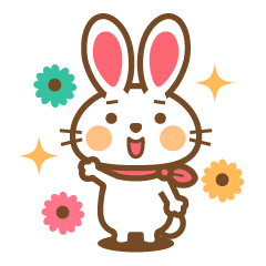 [LINEスタンプ] 七色うさぎさんのシンプルスタンプ