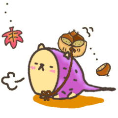 [LINEスタンプ] おいも ねこ 文字無し 秋