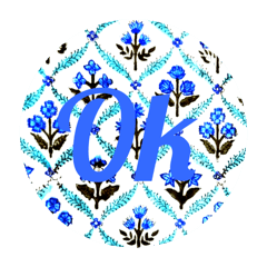 [LINEスタンプ] インド綿ワンピース柄Englishスタンプ♡