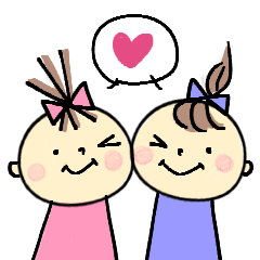 [LINEスタンプ] なかよしツインズ♡女の子Ver.♡日常使い