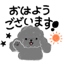 [LINEスタンプ] ずっと使える！ふわふわトイプードル