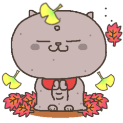 [LINEスタンプ] 地蔵 ねこ  秋 文字無し