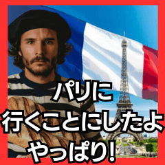 [LINEスタンプ] ⚫架空のフランス人男性で日常会話の画像（メイン）