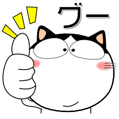 [LINEスタンプ] 黒ハチワレ猫★毎日使えるの画像（メイン）