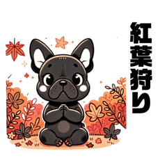 [LINEスタンプ] 黒フレブルの秋生活