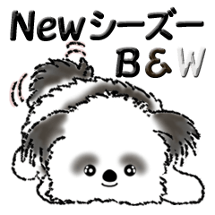 [LINEスタンプ] 新・B＆W シーズー犬【いつもの言葉】