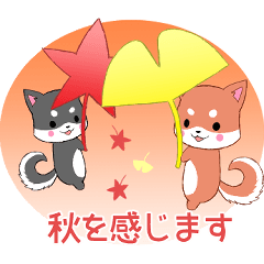 [LINEスタンプ] ちびしばいぬ10【秋】