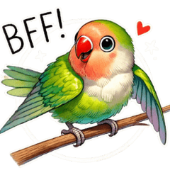 [LINEスタンプ] リアルでかわいいコザクラインコの水彩画風