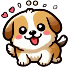 [LINEスタンプ] かわいい子犬のスタンプ 白茶