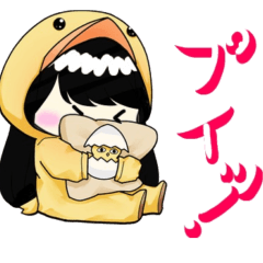 [LINEスタンプ] 子ども絵：女の子の日常リアクション