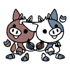 [LINEスタンプ] Holstein cow＆Guernsey cow！