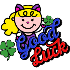 [LINEスタンプ] ねこちゃんカチューシャガール英語版