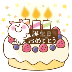 [LINEスタンプ] かわいいうさぎのスタンプ25(誕生日)