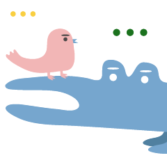 [LINEスタンプ] ワニと鳥、ライオンとウサギは友達！