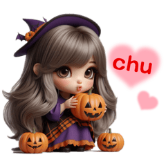 [LINEスタンプ] ハロウィンver. ♫ 可愛い女の子♡