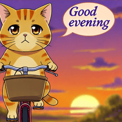 [LINEスタンプ] 自転車に乗るかわいい猫