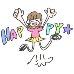 [LINEスタンプ] 愉快なニコニコ女の子